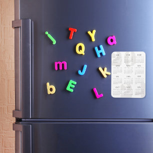 Moderne Minimalistische Weiß- und Beige-Kalender 2 Magnet