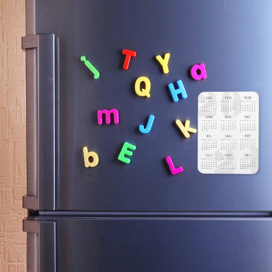 Moderne Minimalistische Weiß- und Beige-Kalender 2 Magnet
