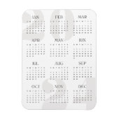 Moderne Minimalistische Weiß- und Beige-Kalender 2 Magnet (Vertikal)
