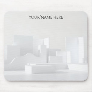 Moderne minimalistische weiße Architektur Mousepad