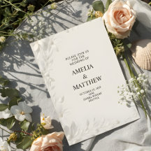 Moderne minimalistische weiße Blumenhochzeitseinla