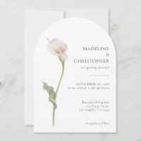 Moderne minimalistische Weiße Calla-Lilie Hochzeit
