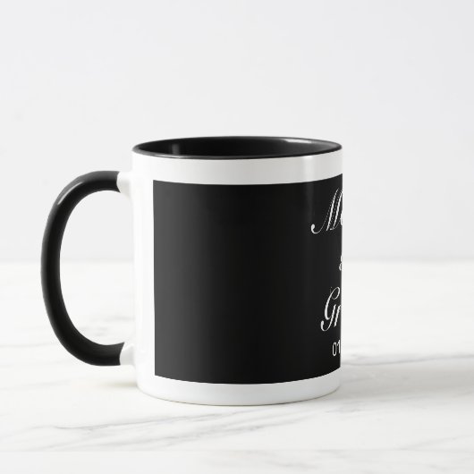 Moderne Minimalistische Weiße Elternzeit Tasse (Links)