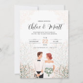 Moderne Minimalistische Weiße Hochzeit Einladung (Vorderseite)