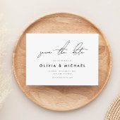 Moderne Minimalistische Weiße Hochzeit rettet das  Save The Date
