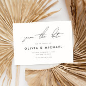 Moderne Minimalistische Weiße Hochzeit rettet das  Save The Date