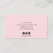 Moderne, minimalistische, weiße Marmor- und rosa L Visitenkarte (Rückseite)
