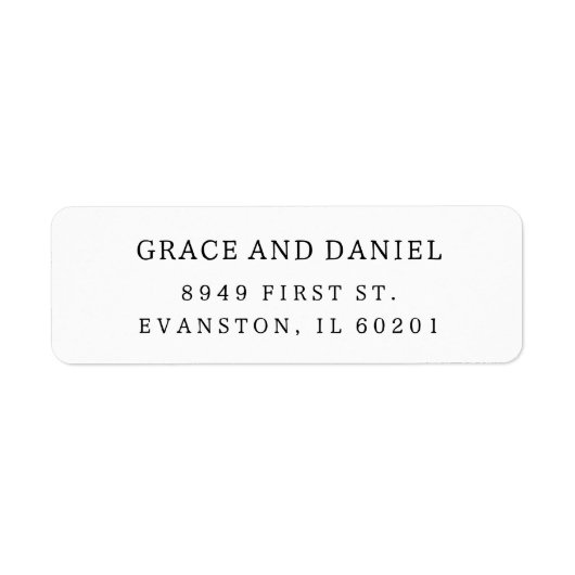 Moderne Minimalistische weiße Rücksendeadresse (Vorne)