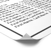 Moderne, Minimalistische, weiße Sitzkarten 20 Tisc Poster (Ecke)