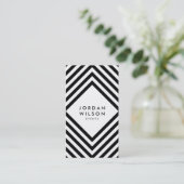 Moderne Minimalistische, weiße und schwarze sozial Visitenkarte (Stehend Vorderseite)