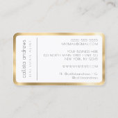 Moderne Minimalistische Weißgoldgrenze Visitenkarte (Rückseite)