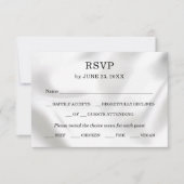 Moderne Minimalistische Weißseide Elegante schicke RSVP Karte (Vorderseite)