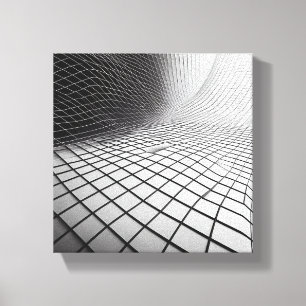 Moderne minimalistische wellige Gitterkunst - 3D a Leinwanddruck