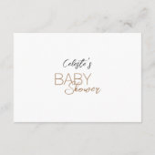 Moderne Minimalistische White Baby Dusche Bücher f Begleitkarte (Rückseite)