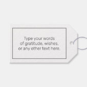 Moderne Minimalistische White Black Baby Dusche Geschenkanhänger (Vorderseite (Horizontal))