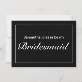 Moderne Minimalistische White Black Bridesmaid Car Save The Date