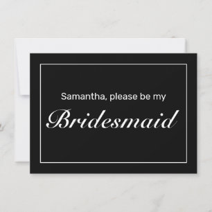 Moderne Minimalistische White Black Bridesmaid Car Save The Date
