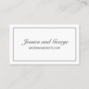 Moderne Minimalistische White Black Wedding Websit Visitenkarte