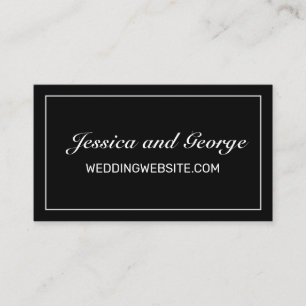 Moderne Minimalistische White Black Wedding Websit Visitenkarte