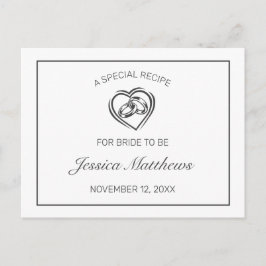 Moderne Minimalistische White Brautparty Rezept Ca Postkarte