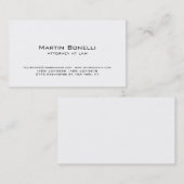 Moderne Minimalistische White Business Card Visitenkarte (Vorne/Hinten)