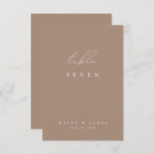 Moderne Minimalistische White & Dusty Taupe Tischn (Vorne/Hinten)