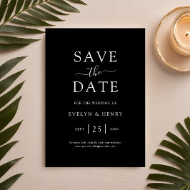 Moderne Minimalistische White Script Hochzeit Save The Date