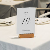 Moderne Minimalistische White Wedding Calligraphy Tischnummer