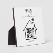 Moderne Minimalistische WiFi QR Code Tabletop Plaq Fotoplatte (Vorderseite)