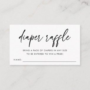 Moderne minimalistische Windel-Raffel-Baby-Party Begleitkarte
