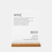 Moderne Minimalistische Wine Beer Drinks Menü Hoch Acrylschild (Vorderseite)