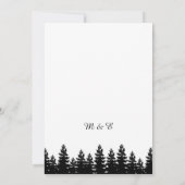 Moderne Minimalistische Winterhochzeit in Schwarz Einladung (Rückseite)