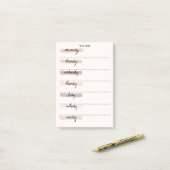 Moderne Minimalistische Wochentage Post-it Klebezettel (Auf Schreibtisch)