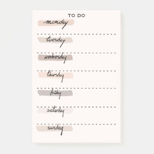 Moderne Minimalistische Wochentage Post-it Klebezettel