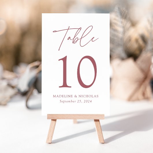 Moderne Minimalistische Wüste Rose Script Wedding Tischnummer