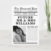 Moderne Minimalistische Zeitungshochzeit rettet da Einladung (Vorderseite)