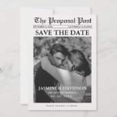 Moderne Minimalistische Zeitungshochzeit rettet da Einladung (Vorderseite)