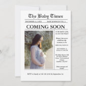 Moderne Minimalistische Zeitungsverkündung Schwang Einladung (Vorderseite)