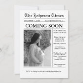 Moderne Minimalistische Zeitungsverkündung Schwang Einladung (Vorderseite)