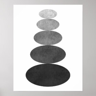Moderne minimalistische Zen-Kies-Kunstdrucke Poster
