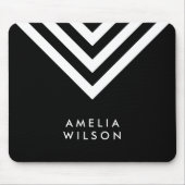 Moderne Minimalistische Zickzack Geometrie Mousepad (Vorne)