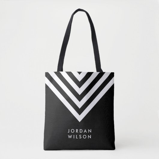Moderne Minimalistische Zickzack Geometrie Tasche (Vorderseite)
