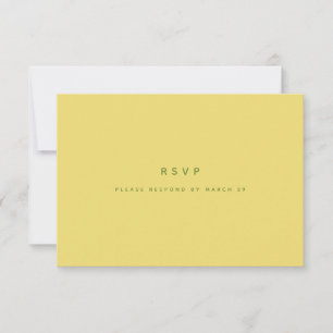 Moderne minimalistische Zitronengelb Hochzeits-QR- RSVP Karte
