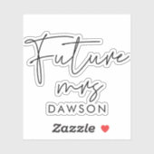 Moderne minimalistische Zukunft Frau Future Bride Aufkleber (Blatt)