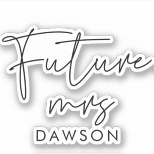 Moderne minimalistische Zukunft Frau Future Bride Aufkleber