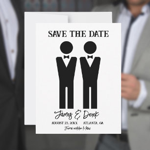 Moderne minimalistische zwei Bräutigame  Save The Date