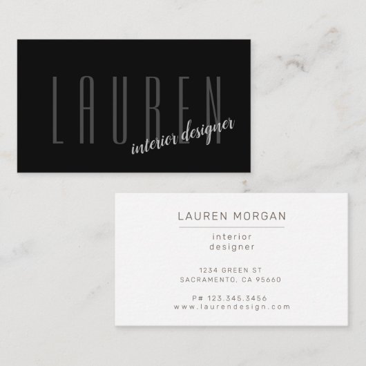 moderne minimalistische Zwei-Töne-Visitenkarte Visitenkarte (Vorne/Hinten)