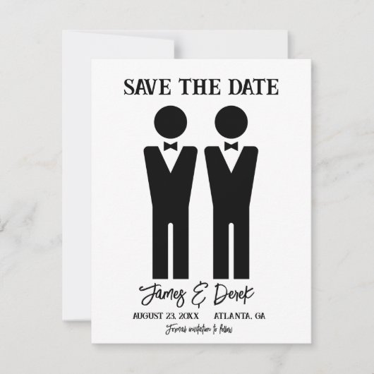 Moderne, Minimalistische zwei Zimmer Save The Date (Vorderseite)