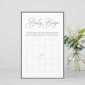 Moderne Minimalkalligraphie | Baby Bingo (Stehend Vorderseite)