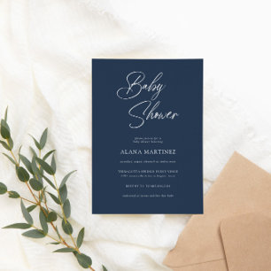 Moderne Minimalkalligraphie   Babydusche Einladung